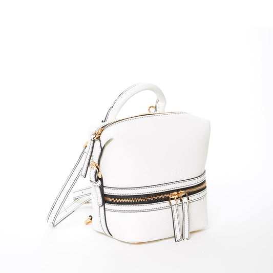 SUSU Leather Backpack for Women  White Purse Convertible Crossbody Bag Medium Size with Front and Back Pockets