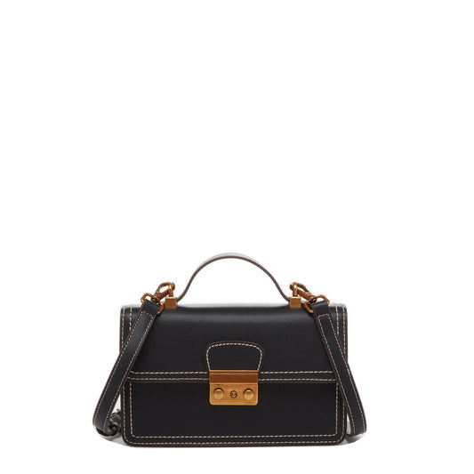 SUSU Black Purse Leather Small Crossbody Bag Cute Women's Handbag